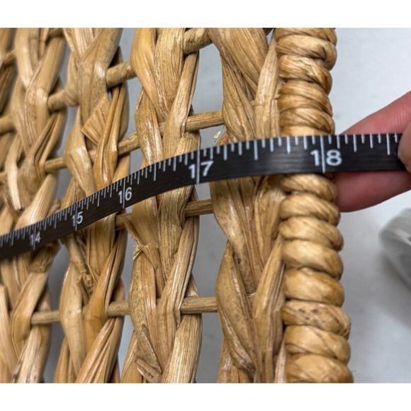 Square Woven Wicker Tray Basket Decor BOHO Weave 18"x18"x5" Holder Table Tray - Picture 3 of 6